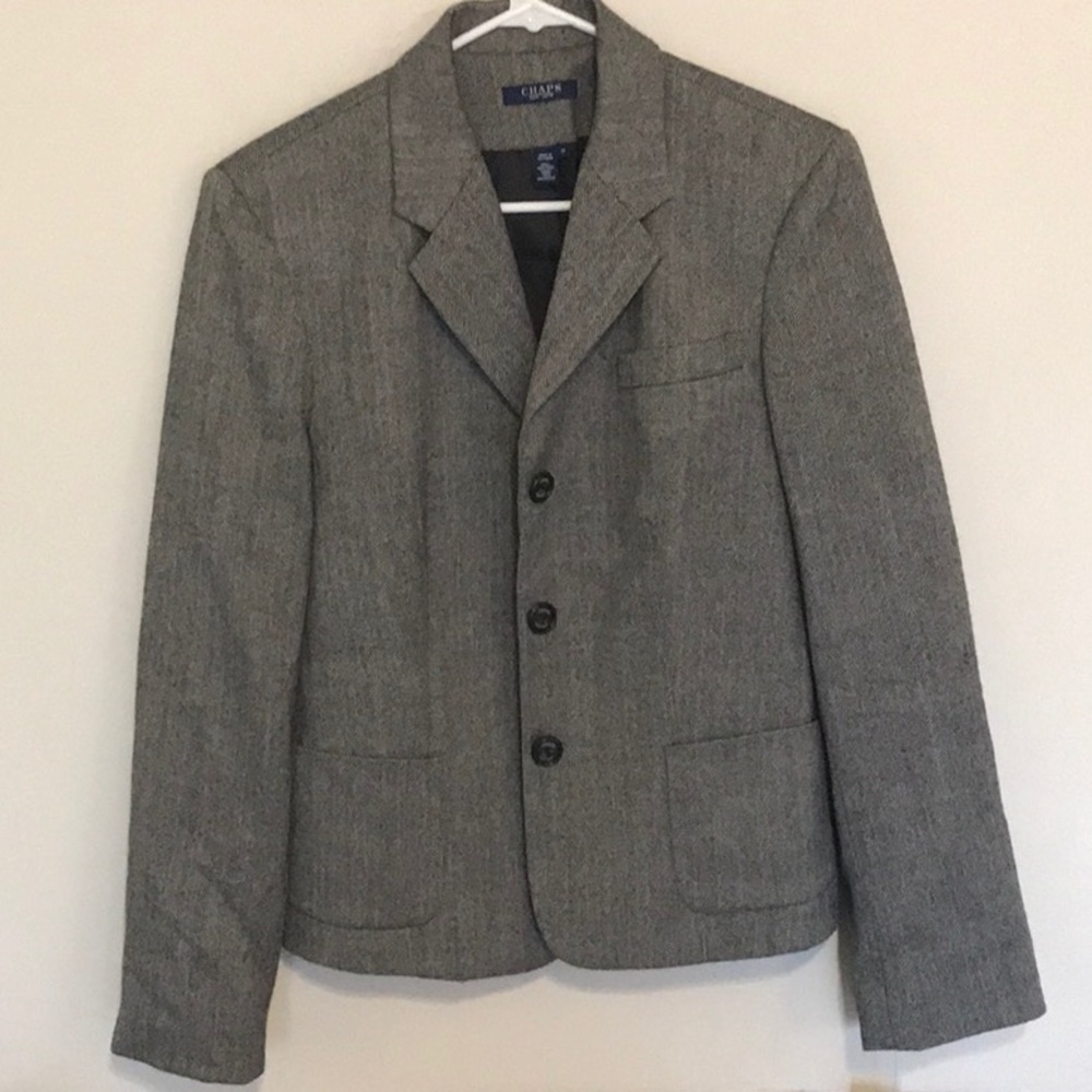 Nice black/grey blend ladies wool blazer. Size 14